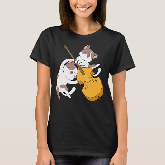 Cat Kitten Cello Cat Cello Player Cellist T-Shirt (Vorderseite)