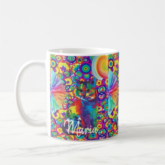 Cat Kitten Colorful Tasse (Links)