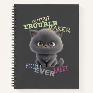 Cat Kitten Cuttest Trouble Niedlicher Spaß Notizblock