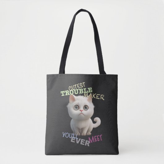 Cat Kitten Cuttest Trouble Niedlicher Spaß Tasche (Vorderseite)