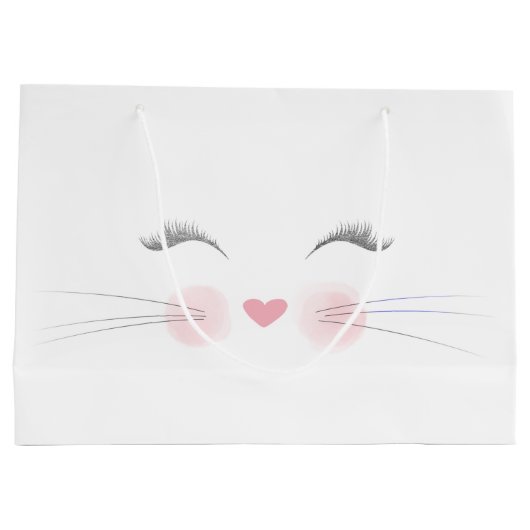 Cat Kitten Face Große Geschenktüte (Rückseite)