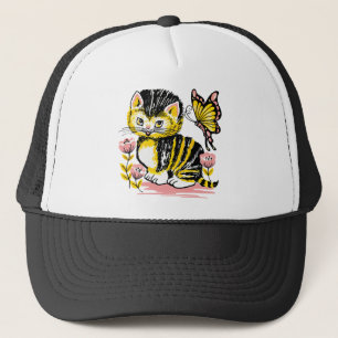 Cat Kitten Feline Animal Pet Cat Gesicht sehen Fel Truckerkappe
