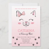 Cat Kitten Geburtstagsparty Einladung (Vorderseite)
