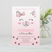 Cat Kitten Geburtstagsparty Einladung (Stehend Vorderseite)