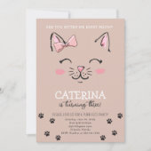 Cat Kitten Geburtstagsparty Einladung (Vorderseite)