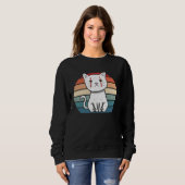 Cat Kitten Halloween Retro For Crazy Cat Sweatshirt (Vorne ganz)