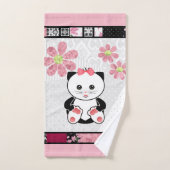 Cat kitten Illustration Kinder kindisch drucken Badhandtuch Set (Handtuch)