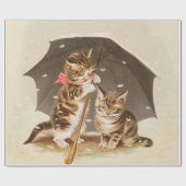 Cat Kitten kitty antiken Vintag hübsch niedlich Geschenkpapier (Flach)