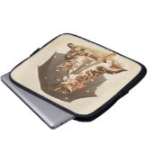 Cat Kitten kitty antiken Vintag hübsch niedlich Laptopschutzhülle (Vorne Knopf)