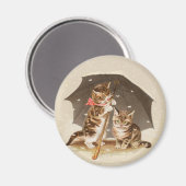Cat Kitten kitty antiken Vintag hübsch niedlich Magnet (Vorderseite/Rückseite)