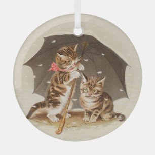 Cat Kitten kitty antiken Vintag hübsch niedlich Ornament Aus Glas