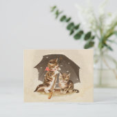 Cat Kitten kitty antiken Vintag hübsch niedlich Postkarte (Stehend Vorderseite)