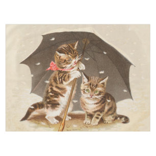 Cat Kitten kitty antiken Vintag hübsch niedlich Tischdecke