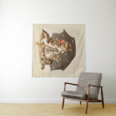 Cat Kitten kitty antiken Vintag hübsch niedlich Wandteppich (Beispiel (Horizontal))