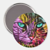 Cat Kitten Künstlerisch Magnet (Vorderseite/Rückseite)