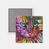 Cat Kitten Künstlerisch Magnet (Vorderseite/Rückseite)