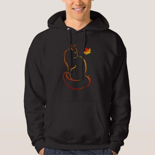 Cat Kitten Leaf Herbst Hoodie (Vorderseite)