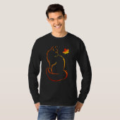 Cat Kitten Leaf Herbst T-Shirt (Vorne ganz)