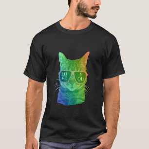 Cat Kitten Liebe You Sun Brillen Niedlich T-Shirt