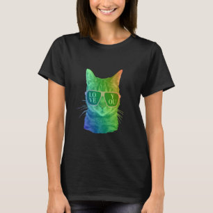 Cat Kitten Liebe You Sun Brillen Niedlich T-Shirt