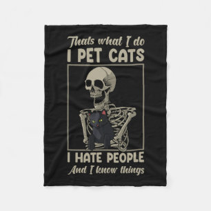 Cat Kitten Lover Grumpy Skull Kitty Pet Eigentümer Fleecedecke
