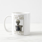 Cat Kitten Lover Grumpy Skull Kitty Pet Eigentümer Kaffeetasse (Links)