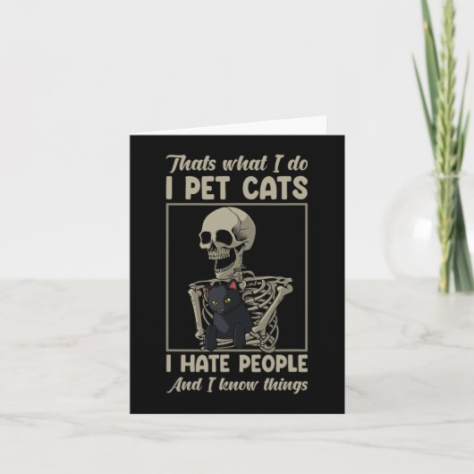 Cat Kitten Lover Grumpy Skull Kitty Pet Eigentümer Karte (Vorderseite)