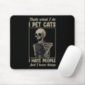 Cat Kitten Lover Grumpy Skull Kitty Pet Eigentümer Mousepad (Mit Mouse)