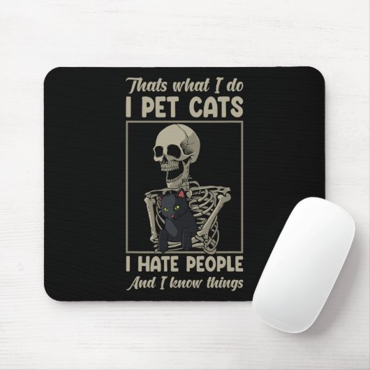 Cat Kitten Lover Grumpy Skull Kitty Pet Eigentümer Mousepad (Mit Mouse)