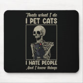 Cat Kitten Lover Grumpy Skull Kitty Pet Eigentümer Mousepad (Vorne)