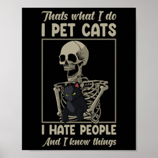 Cat Kitten Lover Grumpy Skull Kitty Pet Eigentümer Poster