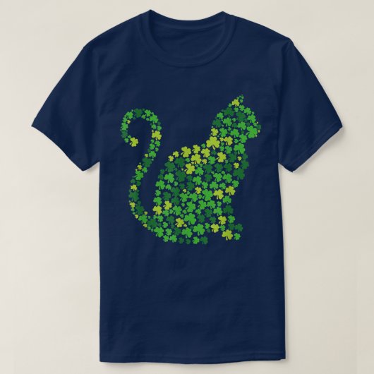 Cat Kitten Lucky Kleeblatt Clover St Patricks Day T-Shirt (Design vorne)