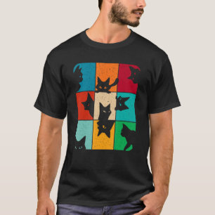 Cat Kitten Meme Vintag Retro Peeping neugierig Ca T-Shirt