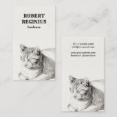 Cat Kitten Niedlich Vintag Visitenkarte (Vorne/Hinten)