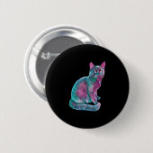Cat Kitten Niedliche Pelznase Funny Animals Button (Vorne & Hinten)