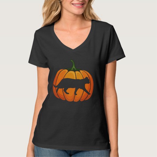 Cat kitten Pumpkin Halloween cat T-Shirt (Vorderseite)