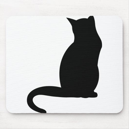 Cat Kitten Silhouette Black The Shade Kontur Mousepad (Vorne)
