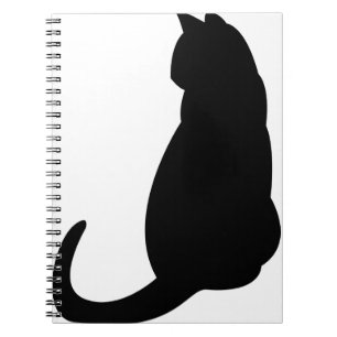 Cat Kitten Sitzen Silhouette Kontur Schwarz Notizblock