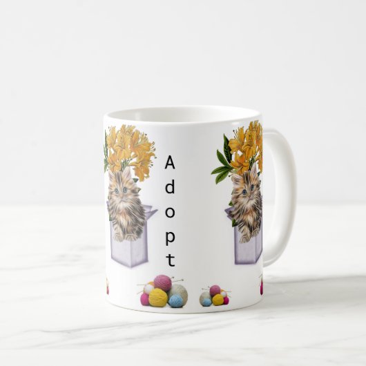 Cat Kitten Yarn Cat Adoption Tasse (VorderseiteRechts)