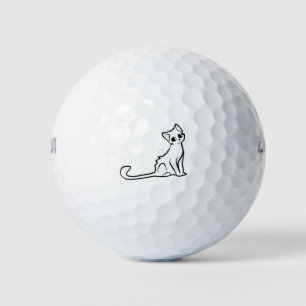 Cat Kitty Animal Cute Vector Clipart Sticker Golfball