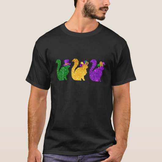 Cat Kitty Kitten Mardi Gras Party Festival Kostüm T-Shirt (Vorderseite)