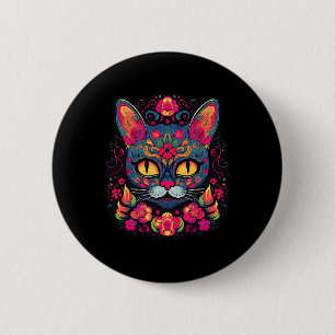 Cat Kitty Kitten Paws Zucker Skull Calavera Hallow Button