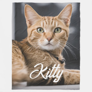 Cat Kitty Personalisiert Pet Foto Maßgeschneiderte Fleecedecke
