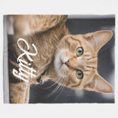 Cat Kitty Personalisiert Pet Foto Maßgeschneiderte Fleecedecke (Vorderseite (Horizontal))