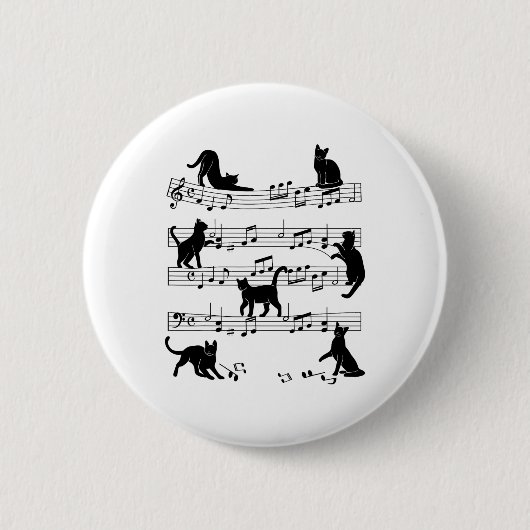 Cat Kitty Playing Musik Cleanf Piano Musica Button (Vorderseite)