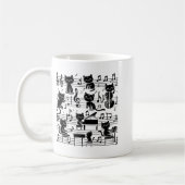 Cat Kitty Playing Musiknote Clef Musician Art Chat Kaffeetasse (Links)