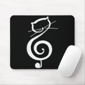 Cat Kitty Treble Music Clef Funny Cat Music Notes Mousepad (Mit Mouse)