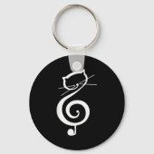 Cat Kitty Treble Music Clef Funny Cat Music Notes Schlüsselanhänger (Vorderseite)