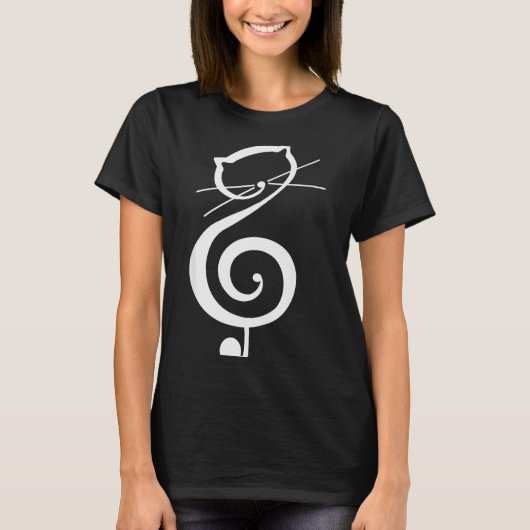 Cat Kitty Treble Music Clef Funny Cat Music Notes T-Shirt (Vorderseite)