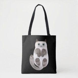 Cat Kitty Watercolor Rustikale Haustier Tasche
